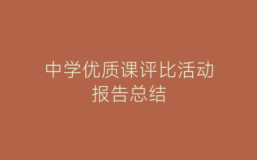 中学优质课评比活动报告总结-春林公文网