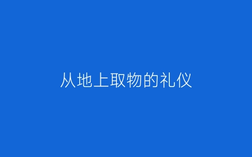 从地上取物的礼仪-春林公文网