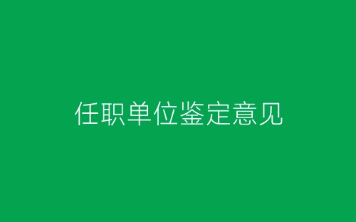 任职单位鉴定意见-春林公文网