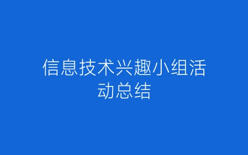 信息技术兴趣小组活动总结-春林公文网