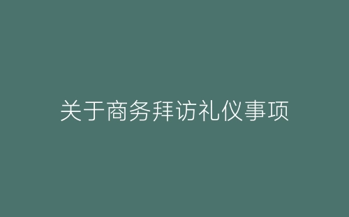 关于商务拜访礼仪事项-春林公文网