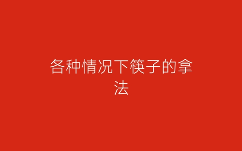 各种情况下筷子的拿法-春林公文网