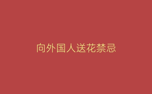 向外国人送花禁忌-春林公文网