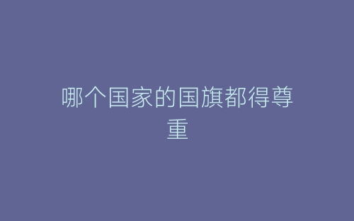 哪个国家的国旗都得尊重-春林公文网