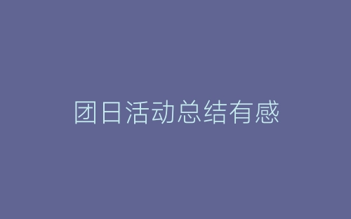 团日活动总结有感-春林公文网