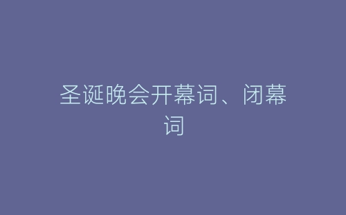 圣诞晚会开幕词、闭幕词-春林公文网