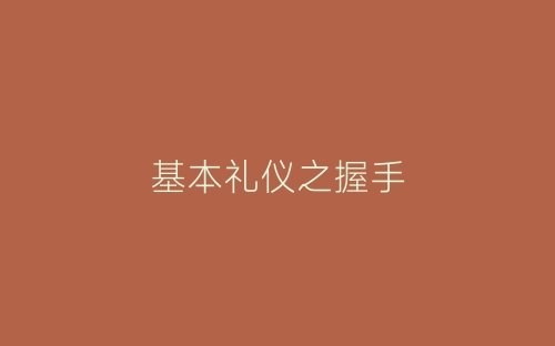 基本礼仪之握手-春林公文网