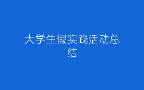 大学生假实践活动总结-春林公文网
