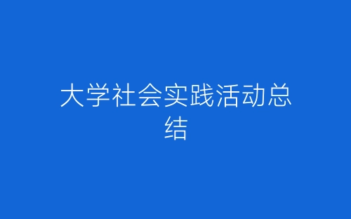 大学社会实践活动总结-春林公文网
