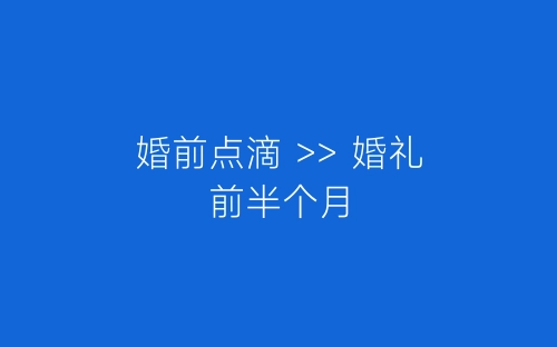 婚前点滴 >> 婚礼前半个月-春林公文网