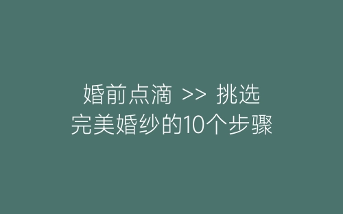 婚前点滴 >> 挑选完美婚纱的10个步骤-春林公文网