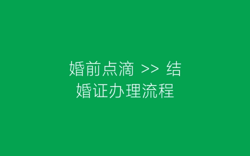 婚前点滴 >> 结婚证办理流程-春林公文网
