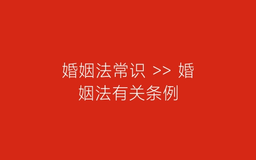 婚姻法常识 >> 婚姻法有关条例-春林公文网