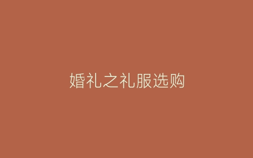婚礼之礼服选购-春林公文网