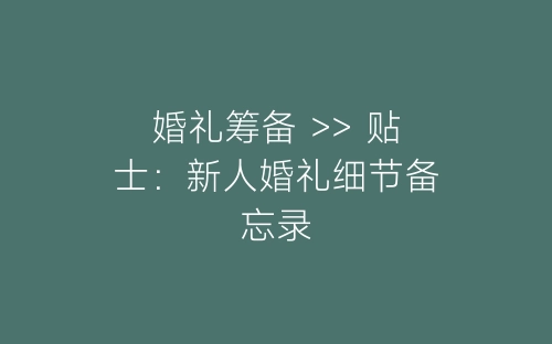 婚礼筹备 >> 贴士：新人婚礼细节备忘录-春林公文网