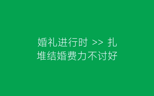 婚礼进行时 >> 扎堆结婚费力不讨好-春林公文网