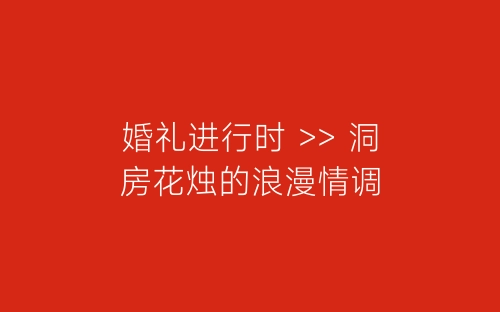 婚礼进行时 >> 洞房花烛的浪漫情调-春林公文网