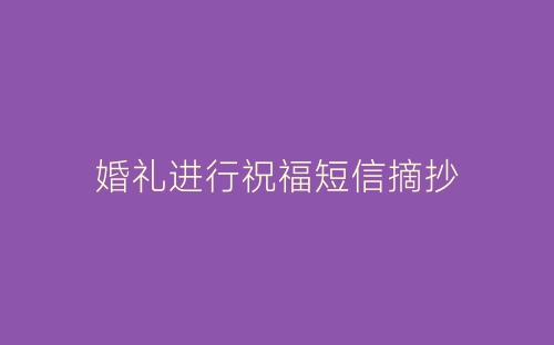婚礼进行祝福短信摘抄-春林公文网
