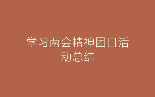 学习两会精神团日活动总结-春林公文网