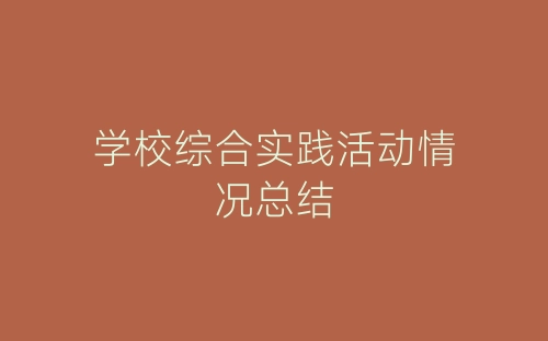 学校综合实践活动情况总结-春林公文网