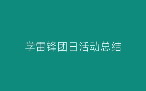 学雷锋团日活动总结-春林公文网