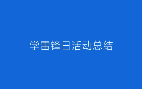 学雷锋日活动总结-春林公文网