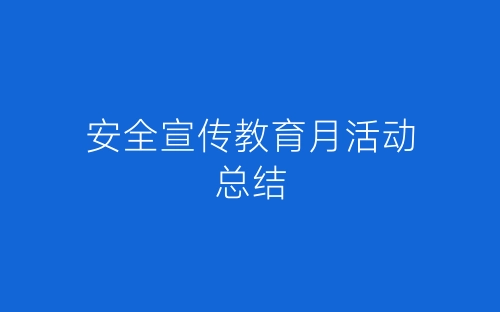 安全宣传教育月活动总结-春林公文网