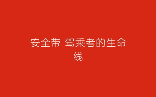 安全带 驾乘者的生命线-春林公文网