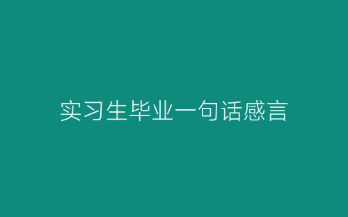 实习生毕业一句话感言-春林公文网