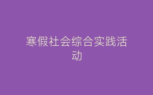 寒假社会综合实践活动-春林公文网