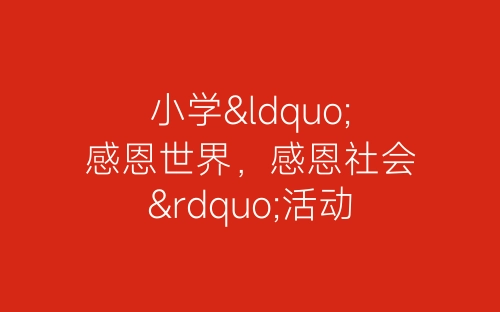 小学“感恩世界，感恩社会”活动总结-春林公文网