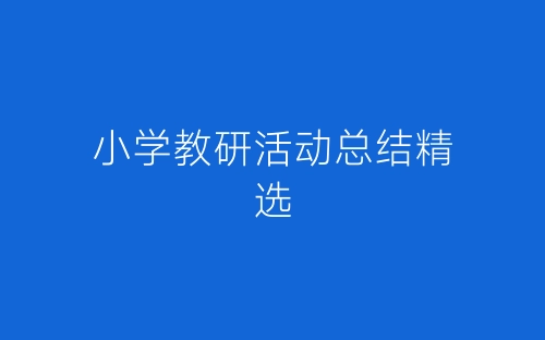 小学教研活动总结精选-春林公文网
