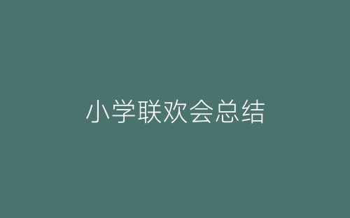 小学联欢会总结-春林公文网