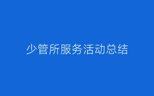 少管所服务活动总结-春林公文网