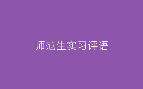 师范生实习评语-春林公文网