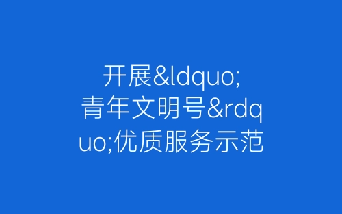 开展“青年文明号”优质服务示范月活动总结-春林公文网