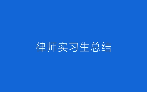 律师实习生总结-春林公文网