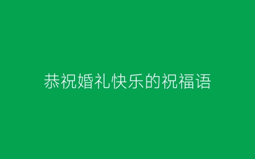 恭祝婚礼快乐的祝福语-春林公文网