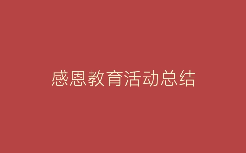 感恩教育活动总结-春林公文网