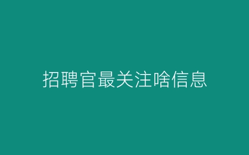 招聘官最关注啥信息-春林公文网