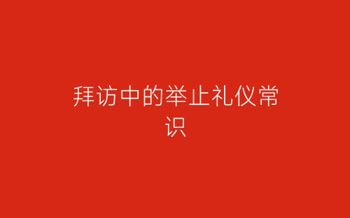 拜访中的举止礼仪常识-春林公文网