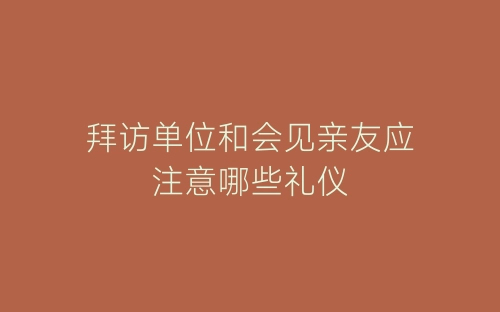 拜访单位和会见亲友应注意哪些礼仪-春林公文网