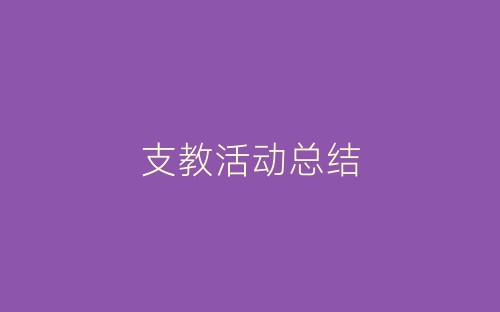 支教活动总结-春林公文网