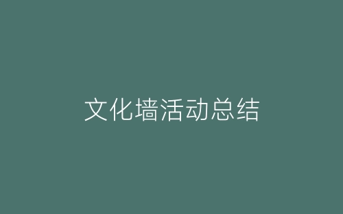 文化墙活动总结-春林公文网