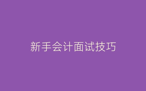 新手会计面试技巧-春林公文网