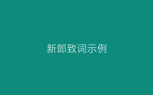 新郎致词示例-春林公文网