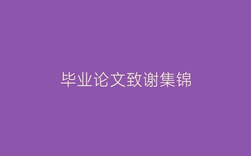 毕业论文致谢集锦-春林公文网