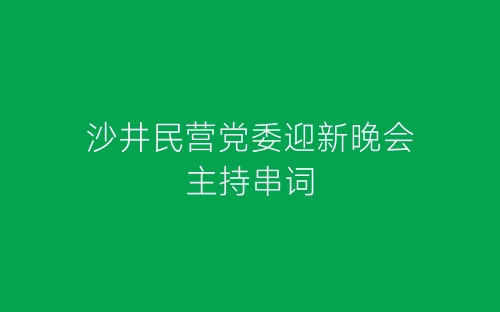沙井民营党委迎新晚会主持串词-春林公文网