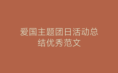 爱国主题团日活动总结优秀范文-春林公文网