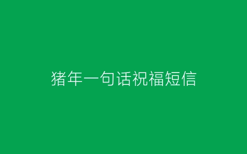 猪年一句话祝福短信-春林公文网